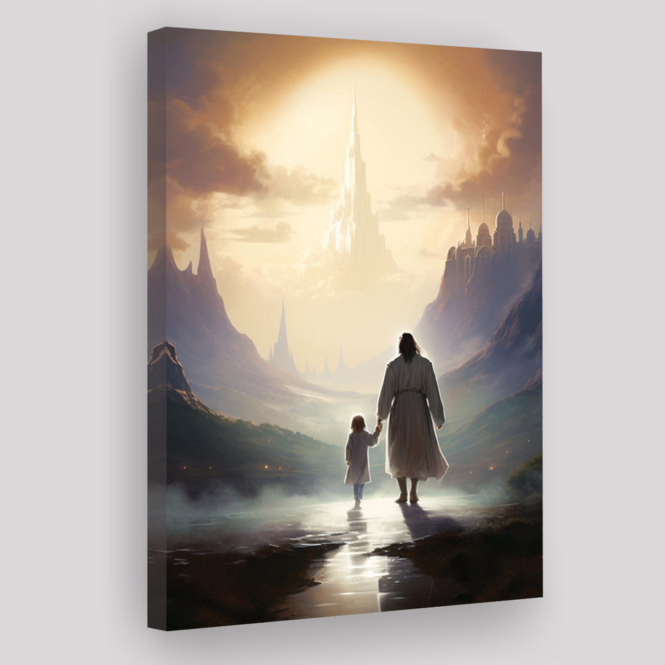 Peaceful Walk At The Lds Temple, Canvas Painting, Canvas Prints Wall Art Decor