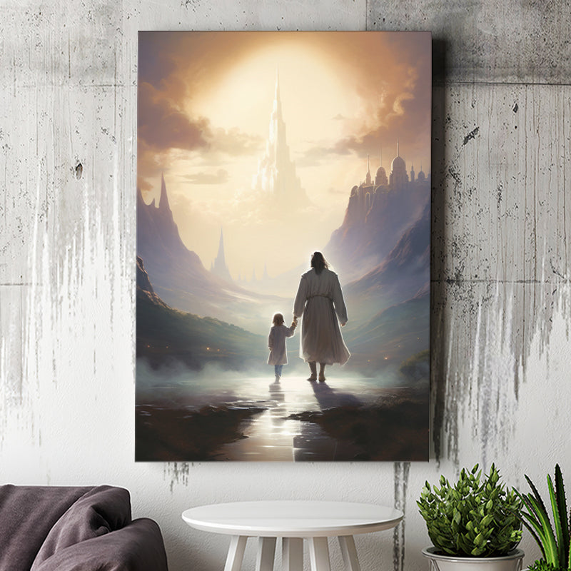 Peaceful Walk At The Lds Temple, Canvas Painting, Canvas Prints Wall Art Decor