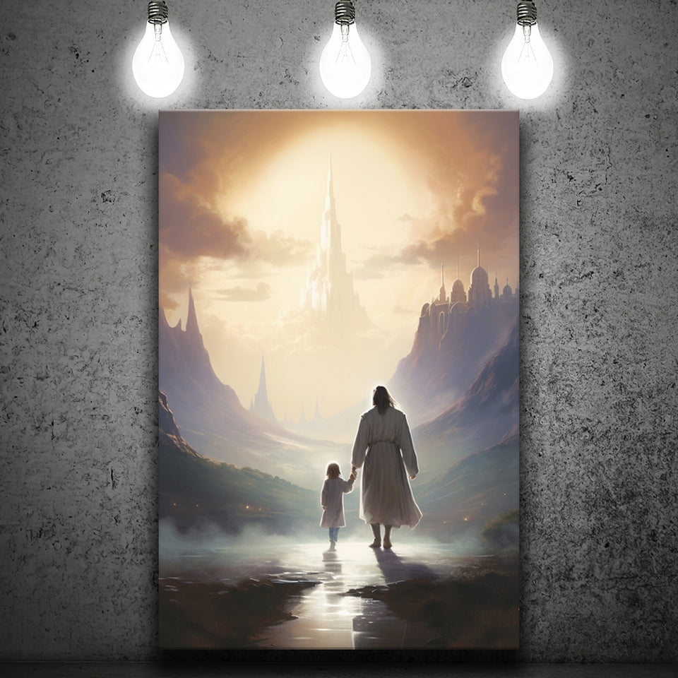 Peaceful Walk At The Lds Temple, Canvas Painting, Canvas Prints Wall Art Decor