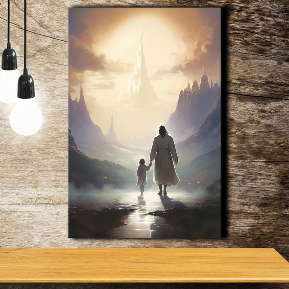 Peaceful Walk At The Lds Temple, Canvas Painting, Canvas Prints Wall Art Decor