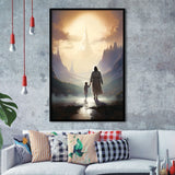 Peaceful Walk At The Lds Temple, Framed Art Print Wall Decor, Framed Picture