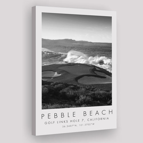 Pebble Beach Golf Links 07, California, Golf Art Print, Gift for him, Canvas Print Wall Art