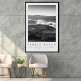 Pebble Beach Golf Links 07, California, Golf Art Print, Floating Frame, Framed Canvas Print Wall Art