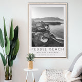 Pebble Beach Golf Links,Hole 4, Pebble Beach, Golf Art Print, Floating Frame, Framed Canvas Print Wall Art