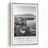Pebble Beach Golf Links,Hole 4, Pebble Beach, Golf Art Print, Floating Frame, Framed Canvas Print Wall Art