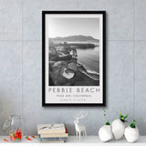 Pebble Beach Golf Links,Hole 4, Pebble Beach, Golf Art Print, Floating Frame, Framed Canvas Print Wall Art