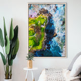 Pebble Beach Golf Links, 7th Hole, Watercolor Painting, Golf Art Print, Floating Frame, Framed Canvas Print Wall Art