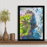 Pebble Beach Golf Links, 7th Hole, Watercolor Painting, Golf Art Print, Floating Frame, Framed Canvas Print Wall Art