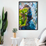 Pebble Beach Golf Links, 7th Hole, Watercolor Painting, Golf Art Print, Floating Frame, Framed Canvas Print Wall Art