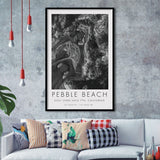 Pebble Beach Golf Links 7th Over View, Pebble Beach, California, Golf Art, Gift for him, Framed Art Print Wall Decor