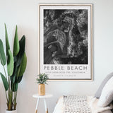 Pebble Beach Golf Links 7th Over View, Pebble Beach, California, Golf Art Print, Framed Canvas Print Wall Art