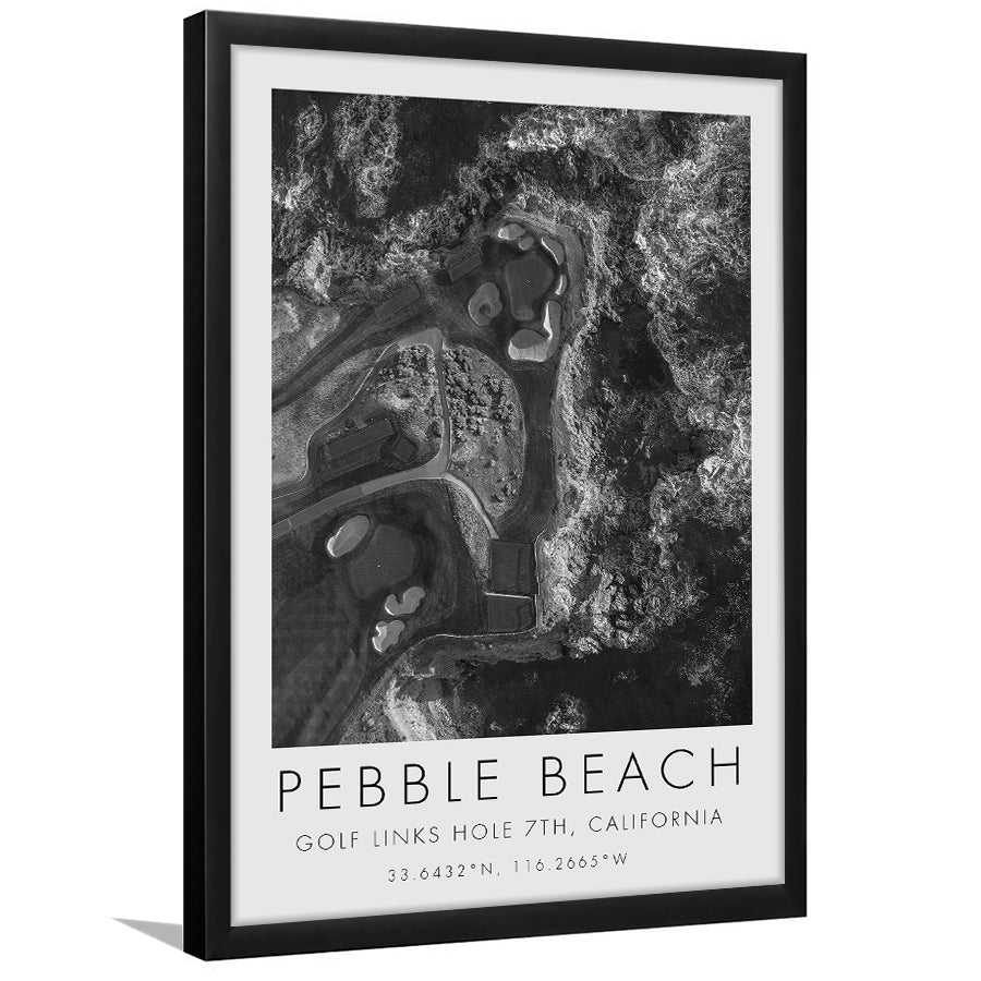 Pebble Beach Golf Links 7th Over View, Pebble Beach, California, Golf Art, Gift for him, Framed Art Print Wall Decor