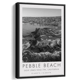 Pebble Beach Golf Links 7th, Pebble Beach, California, Golf Art Print, Floating Frame, Framed Canvas Print Wall Art