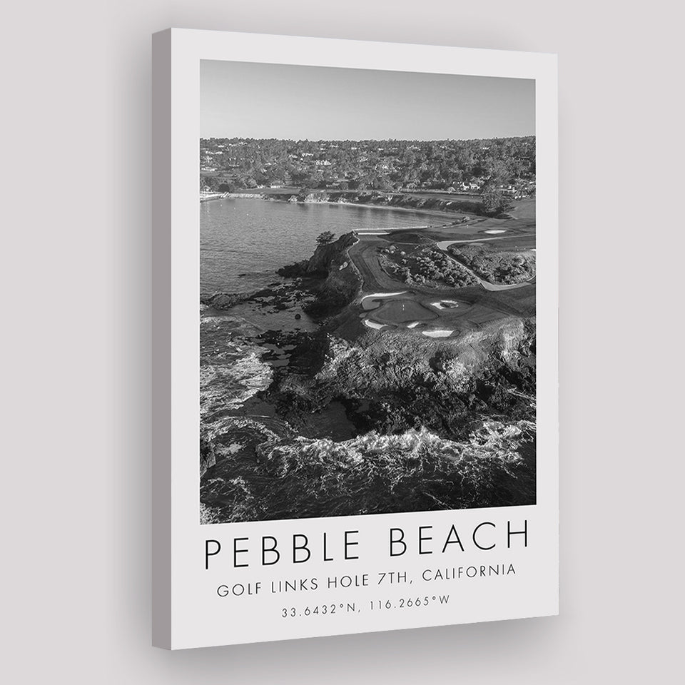 Pebble Beach Golf Links 7th, Pebble Beach, California, Golf Art Print, Gift for him, Canvas Print Wall Art