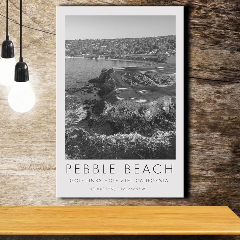 Pebble Beach Golf Links 7th, Pebble Beach, California, Golf Art Print, Gift for him, Canvas Print Wall Art
