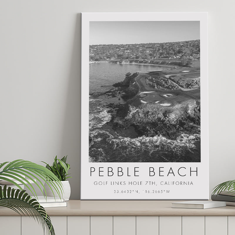 Pebble Beach Golf Links 7th, Pebble Beach, California, Golf Art Print, Gift for him, Canvas Print Wall Art