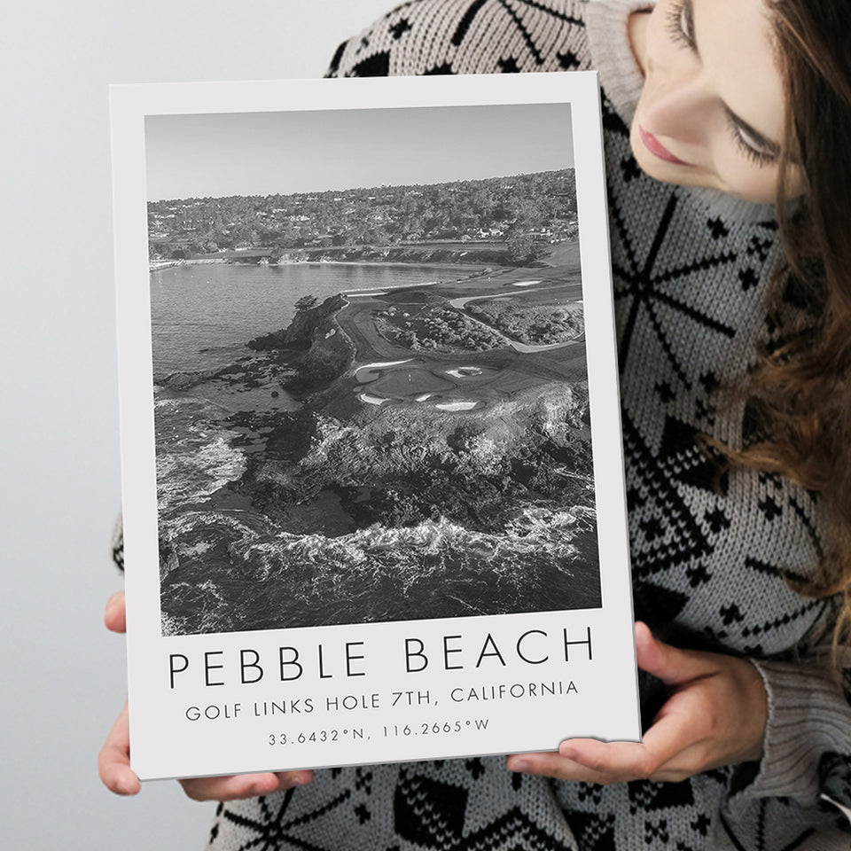 Pebble Beach Golf Links 7th, Pebble Beach, California, Golf Art Print, Gift for him, Canvas Print Wall Art