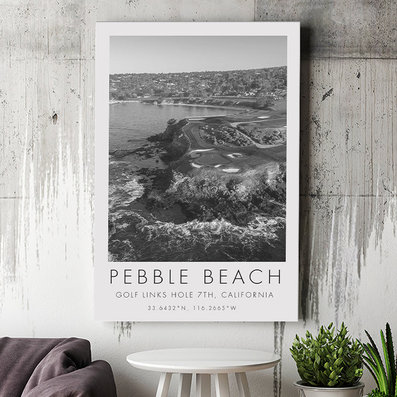 Pebble Beach Golf Links 7th, Pebble Beach, California, Golf Art Print, Gift for him, Canvas Print Wall Art