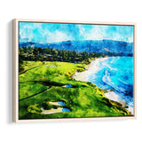 Pebble Beach Golf Links Holes 9&10, Watercolor Painting, Golf Art Print, Gift for him, Framed Canvas Prints Wall Art