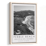 Pebble Beach Golf Links, 9th & 10th Holes, California, Golf Art Print, Floating Frame, Framed Canvas Print Wall Art