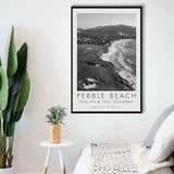 Pebble Beach Golf Links, 9th & 10th Holes, California, Golf Art Print, Floating Frame, Framed Canvas Print Wall Art