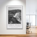 Pebble Beach Golf Links, 9th & 10th Holes, California, Golf Art Print, Floating Frame, Framed Canvas Print Wall Art