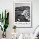 Pebble Beach Golf Links, 9th & 10th Holes, California, Golf Art Print, Floating Frame, Framed Canvas Print Wall Art