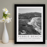 Pebble Beach Golf Links, 9th & 10th Holes, California, Golf Art, Gift for him, Framed Art Print Wall Decor