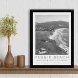 Pebble Beach Golf Links, 9th & 10th Holes, California, Golf Art Print, Floating Frame, Framed Canvas Print Wall Art