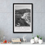 Pebble Beach Golf Links, 9th & 10th Holes, California, Golf Art Print, Floating Frame, Framed Canvas Print Wall Art