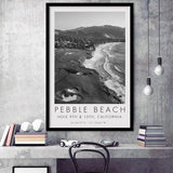 Pebble Beach Golf Links, 9th & 10th Holes, California, Golf Art, Gift for him, Framed Art Print Wall Decor