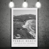 Pebble Beach Golf Links, 9th & 10th Holes, California, Golf Art Print, Gift for him, Canvas Print Wall Art