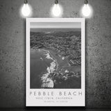 Pebble Beach Golf Links Aerial Hole 17 & 18, California, Golf Art Print, Gift for him, Canvas Print Wall Art