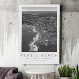Pebble Beach Golf Links Aerial Hole 17 & 18, California, Golf Art Print, Gift for him, Canvas Print Wall Art