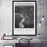 Pebble Beach Golf Links Aerial Hole 17 & 18, California, Golf Art, Gift for him, Framed Art Print Wall Decor