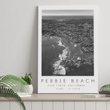 Pebble Beach Golf Links Aerial Hole 17 & 18, California, Golf Art Print, Gift for him, Canvas Print Wall Art