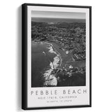 Pebble Beach Golf Links, Hole 17&18, California, Golf Art Print, Floating Frame, Framed Canvas Print Wall Art
