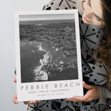 Pebble Beach Golf Links Aerial Hole 17 & 18, California, Golf Art Print, Gift for him, Canvas Print Wall Art