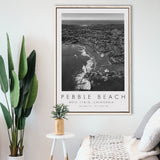 Pebble Beach Golf Links, Hole 17&18, California, Golf Art Print, Floating Frame, Framed Canvas Print Wall Art