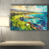 Pebble Beach Golf Links Aerial Painting, Canvas Print Wall Art Home Decor, Painting Canvas Art Print