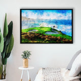 Pebble Beach Golf Links Hole 07, Aerial At Califorlia, Golf Art Print, Gift for him, Framed Canvas Prints Wall Art