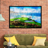 Pebble Beach Golf Links Hole 07, Aerial At Califorlia, Golf Art, Gift for him, Framed Art Prints Wall Decor