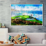 Pebble Beach Golf Links Hole 07, Aerial At Califorlia, Golf Art Print, Gift for him, Framed Canvas Prints Wall Art