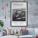 Pebble Beach Golf Links, Hole 18, California, Golf Art, Gift for him, Framed Art Print Wall Decor