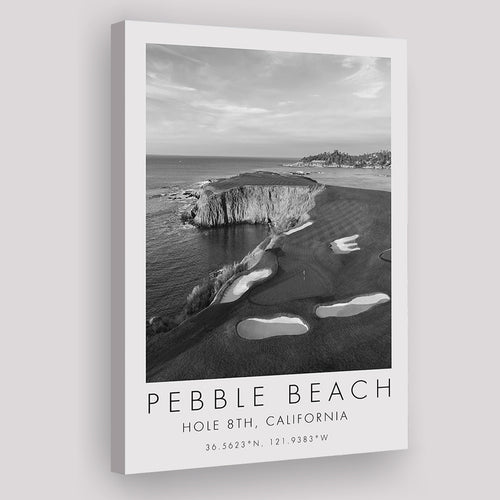 Pebble Beach Golf Links, Hole 18, California, Golf Art Print, Gift for him, Canvas Print Wall Art