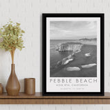 Pebble Beach Golf Links, Hole 18, California, Golf Art Print, Floating Frame, Framed Canvas Print Wall Art