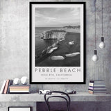 Pebble Beach Golf Links, Hole 18, California, Golf Art, Gift for him, Framed Art Print Wall Decor