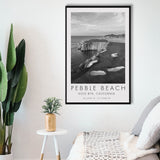 Pebble Beach Golf Links, Hole 18, California, Golf Art Print, Floating Frame, Framed Canvas Print Wall Art