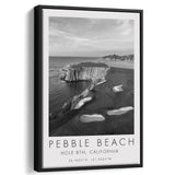 Pebble Beach Golf Links, Hole 18, California, Golf Art Print, Floating Frame, Framed Canvas Print Wall Art