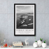 Pebble Beach Golf Links, Hole 18, California, Golf Art Print, Floating Frame, Framed Canvas Print Wall Art